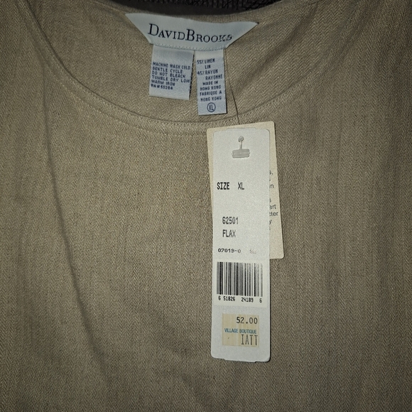 NWT David Brooks 2 Piece Linen Blend Paisley Leaf Print Cardigan & Top Size XL - Picture 12 of 14